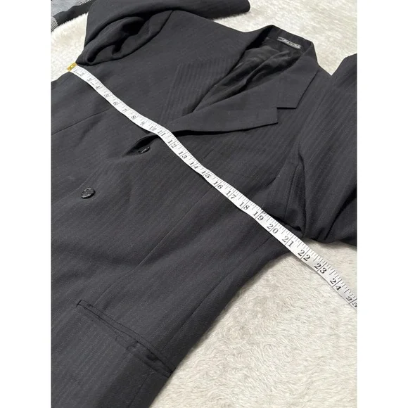 Corneliani Mens‎ Black Striped Wool Blazer Sport Jacket Italy Size EU 52 US 42